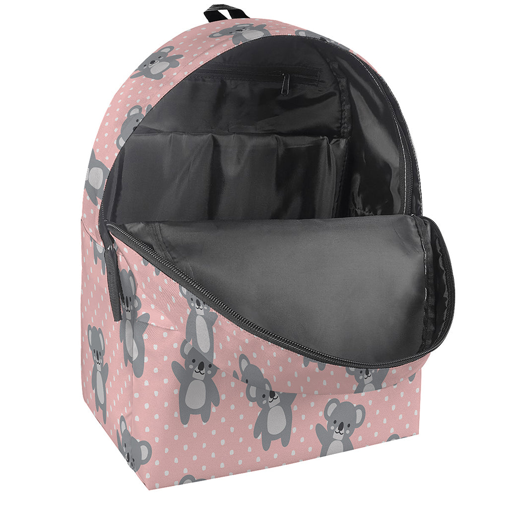 Polka Dot Koala Pattern Print Backpack