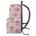 Polka Dot Koala Pattern Print Backpack