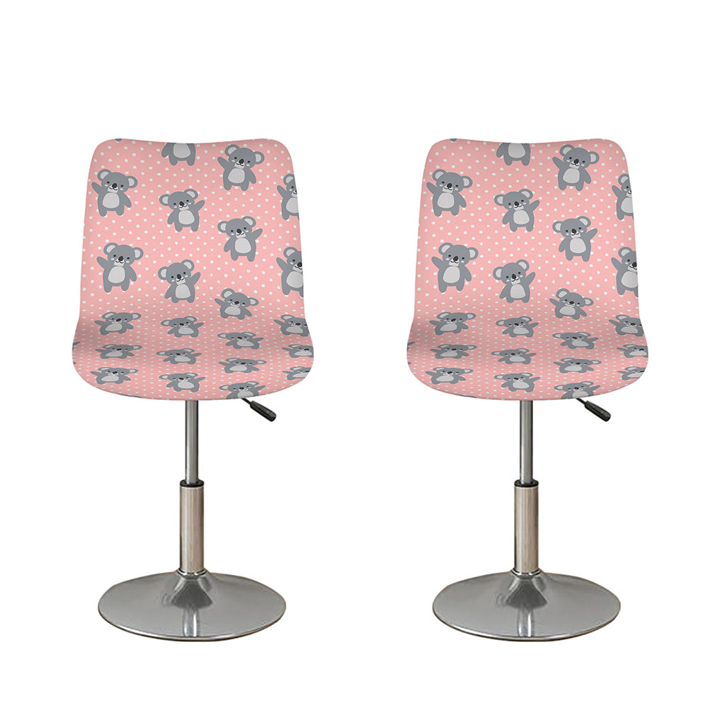 Polka Dot Koala Pattern Print Bar Stool Covers