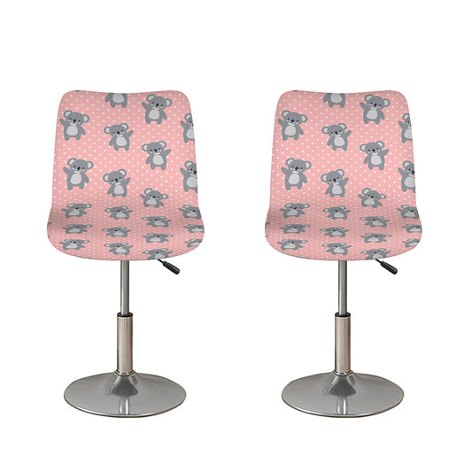 Polka Dot Koala Pattern Print Bar Stool Covers