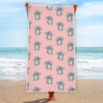 Polka Dot Koala Pattern Print Beach Towel