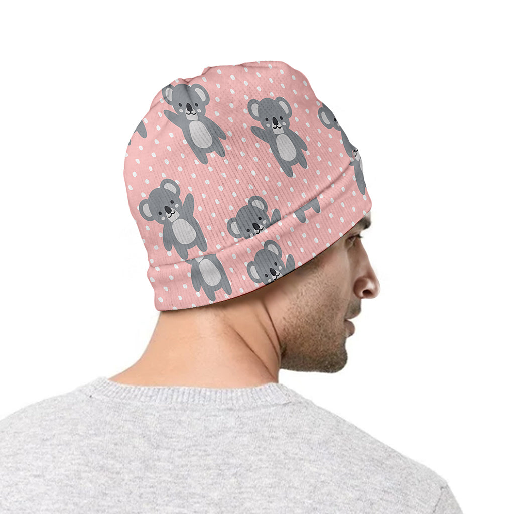 Polka Dot Koala Pattern Print Beanie