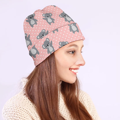 Polka Dot Koala Pattern Print Beanie