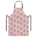 Polka Dot Koala Pattern Print Bib Apron With Pocket
