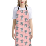 Polka Dot Koala Pattern Print Bib Apron With Pocket