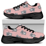 Polka Dot Koala Pattern Print Black Chunky Shoes