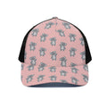 Polka Dot Koala Pattern Print Black Mesh Trucker Hat