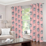 Polka Dot Koala Pattern Print Blackout Grommet Curtains