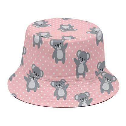 Polka Dot Koala Pattern Print Bucket Hat