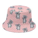 Polka Dot Koala Pattern Print Bucket Hat