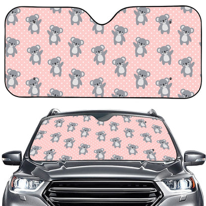 Polka Dot Koala Pattern Print Car Windshield Sun Shade