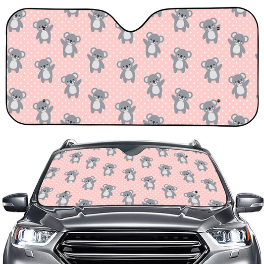 Polka Dot Koala Pattern Print Car Windshield Sun Shade