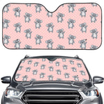 Polka Dot Koala Pattern Print Car Windshield Sun Shade