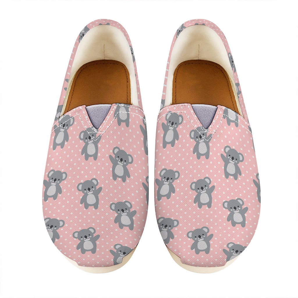 Polka Dot Koala Pattern Print Casual Shoes