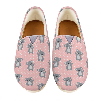 Polka Dot Koala Pattern Print Casual Shoes
