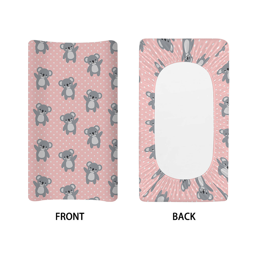 Polka Dot Koala Pattern Print Changing Pad Cover