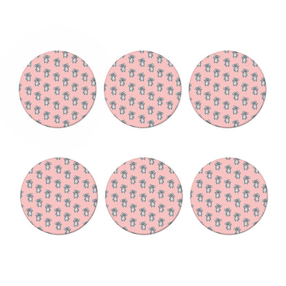 Polka Dot Koala Pattern Print Coaster Set
