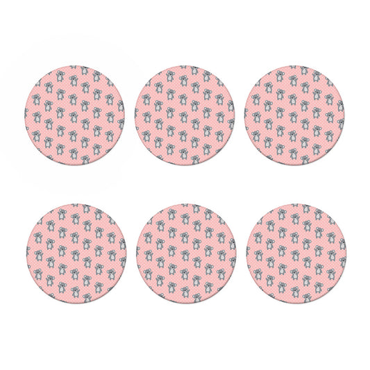 Polka Dot Koala Pattern Print Coaster Set