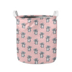 Polka Dot Koala Pattern Print Collapsible Laundry Basket