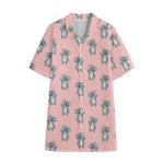 Polka Dot Koala Pattern Print Cotton Hawaiian Shirt