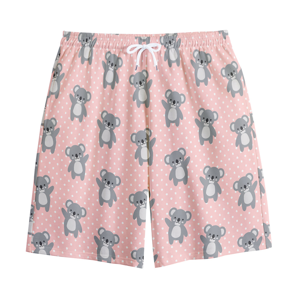 Polka Dot Koala Pattern Print Cotton Shorts