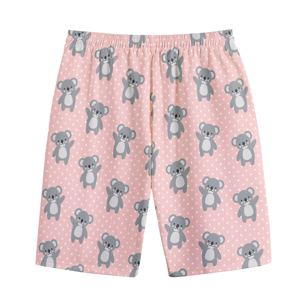 Polka Dot Koala Pattern Print Cotton Shorts