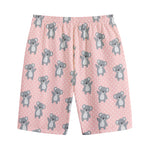 Polka Dot Koala Pattern Print Cotton Shorts