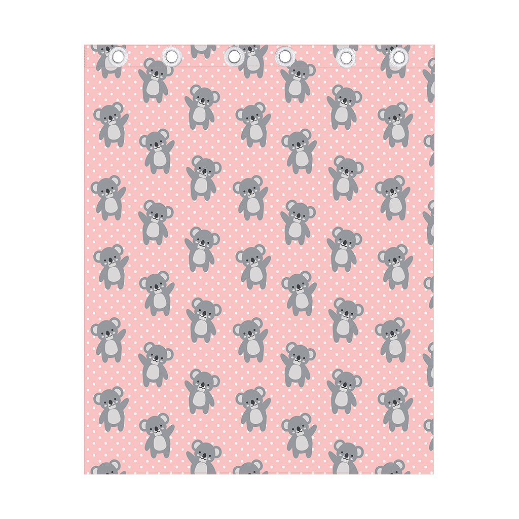 Polka Dot Koala Pattern Print Curtain