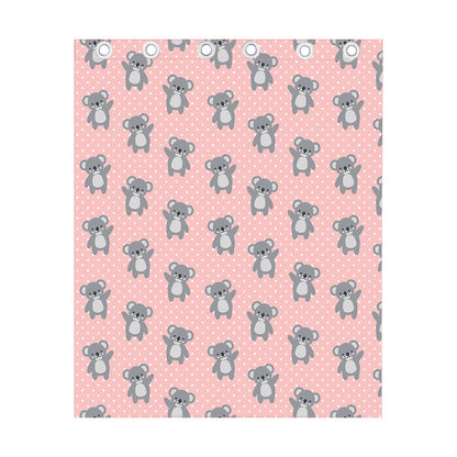 Polka Dot Koala Pattern Print Curtain