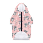 Polka Dot Koala Pattern Print Dog Zip Up Hoodie