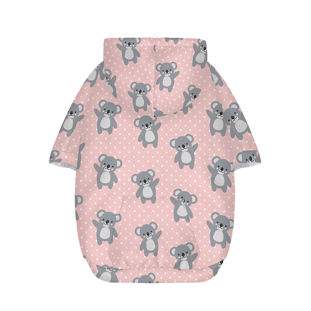Polka Dot Koala Pattern Print Dog Zip Up Hoodie