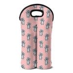 Polka Dot Koala Pattern Print Double Neoprene Wine Tote