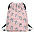 Polka Dot Koala Pattern Print Drawstring Backpack