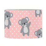 Polka Dot Koala Pattern Print Drum Lamp Shade