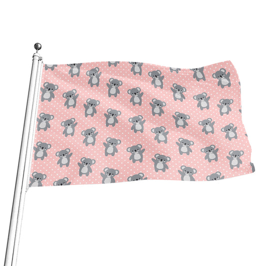 Polka Dot Koala Pattern Print Flag