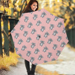 Polka Dot Koala Pattern Print Foldable Umbrella