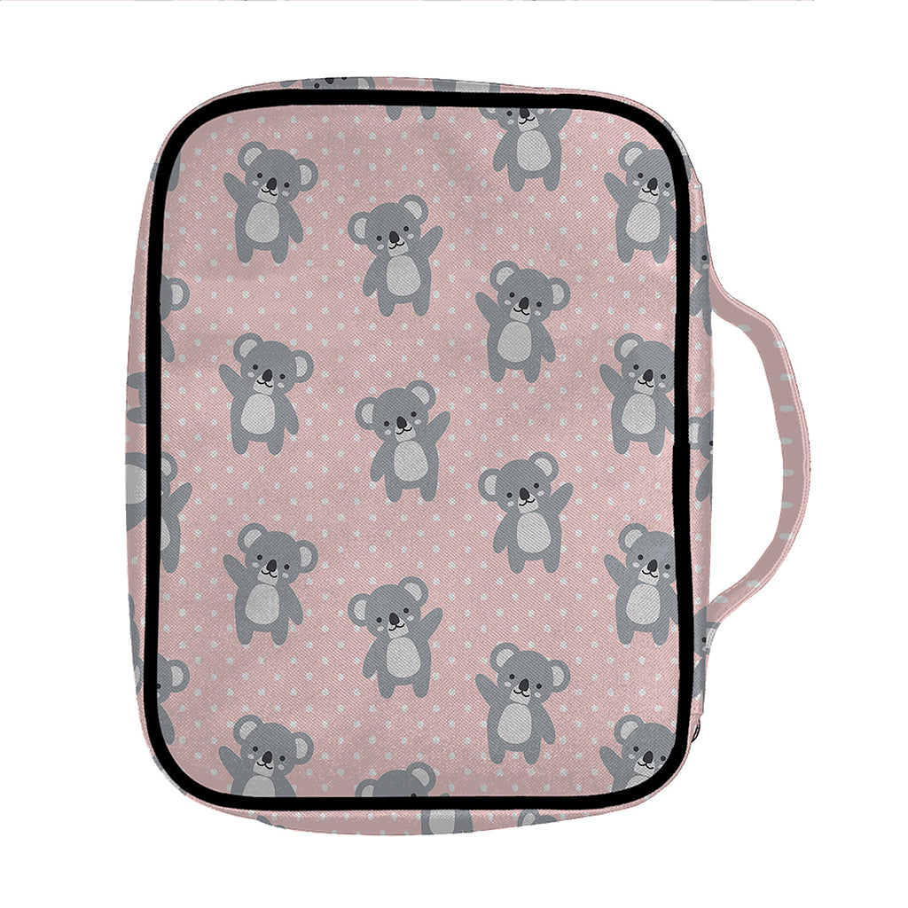 Polka Dot Koala Pattern Print Front Pocket Bible Bag