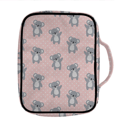 Polka Dot Koala Pattern Print Front Pocket Bible Bag