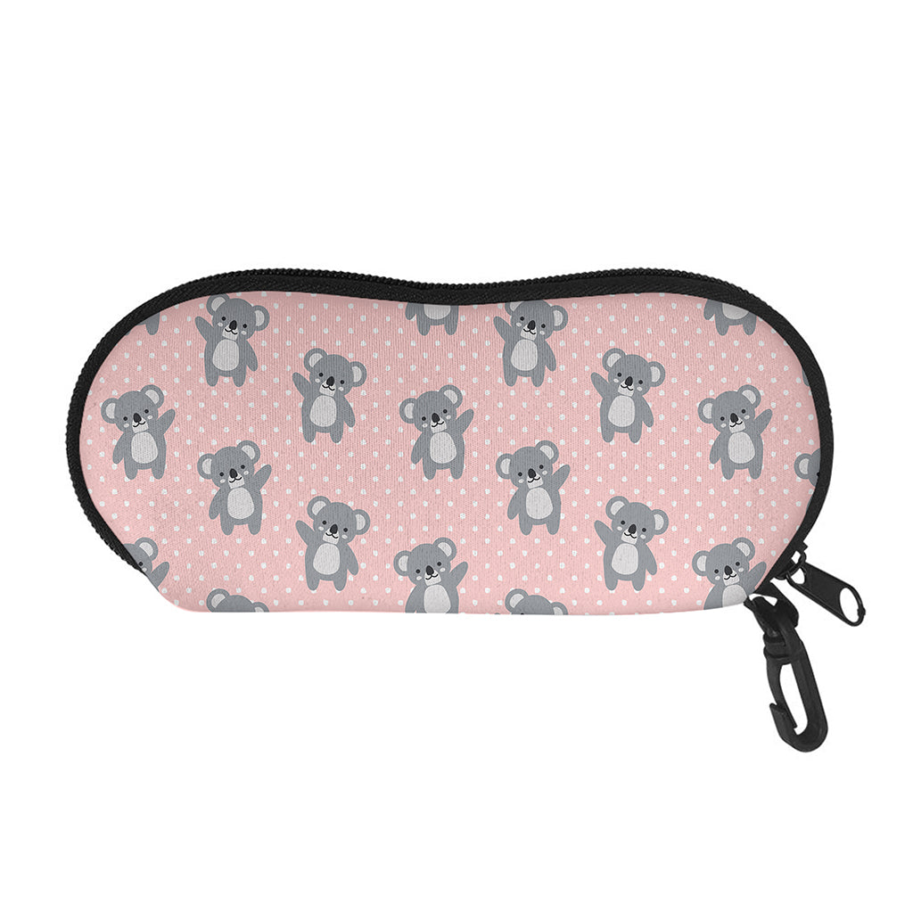 Polka Dot Koala Pattern Print Glasses Case