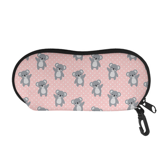 Polka Dot Koala Pattern Print Glasses Case