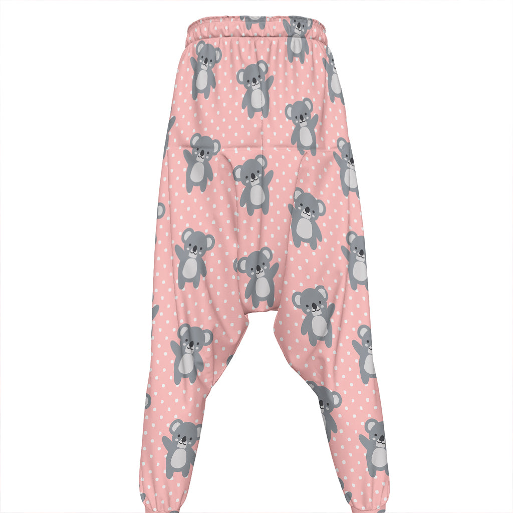 Polka Dot Koala Pattern Print Hammer Pants