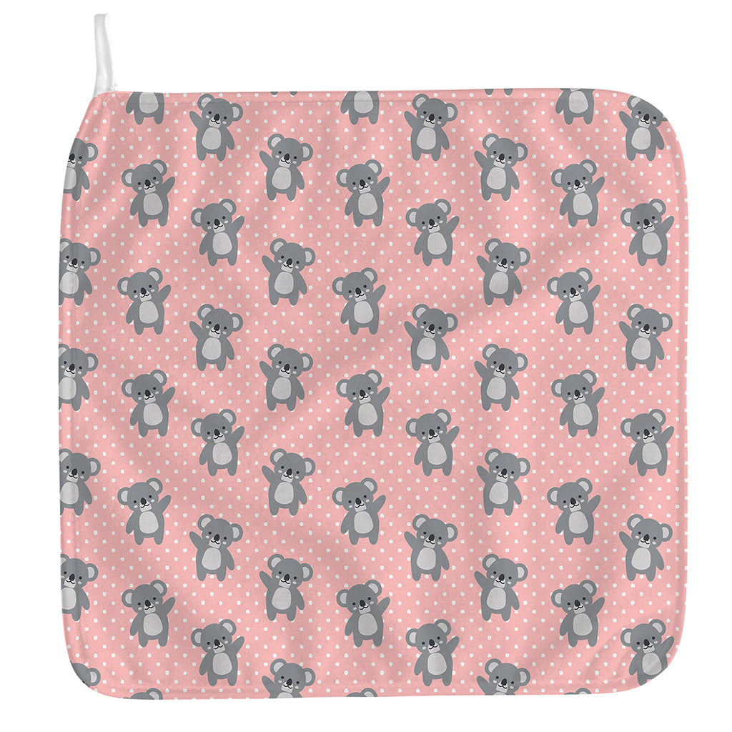 Polka Dot Koala Pattern Print Hand Towel
