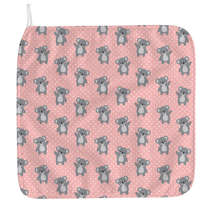 Polka Dot Koala Pattern Print Hand Towel
