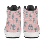 Polka Dot Koala Pattern Print High Top Leather Sneakers