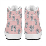 Polka Dot Koala Pattern Print High Top Leather Sneakers