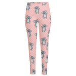 Polka Dot Koala Pattern Print High-Waisted Pocket Leggings