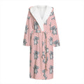 Polka Dot Koala Pattern Print Hooded Bathrobe