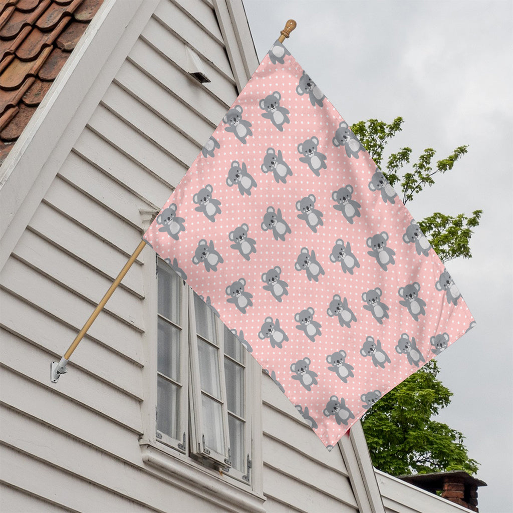 Polka Dot Koala Pattern Print House Flag