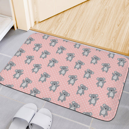 Polka Dot Koala Pattern Print Indoor Door Mat
