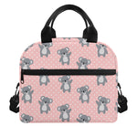 Polka Dot Koala Pattern Print Insulated Lunch Bag